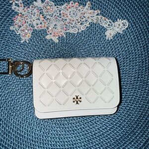 Tory Burch White Quilted small wallet
